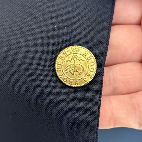 Brooks Brothers 346 Two-Buttons Wool Blazer Navy Blue with Gold Buttons 44R - Picture 7 of 14